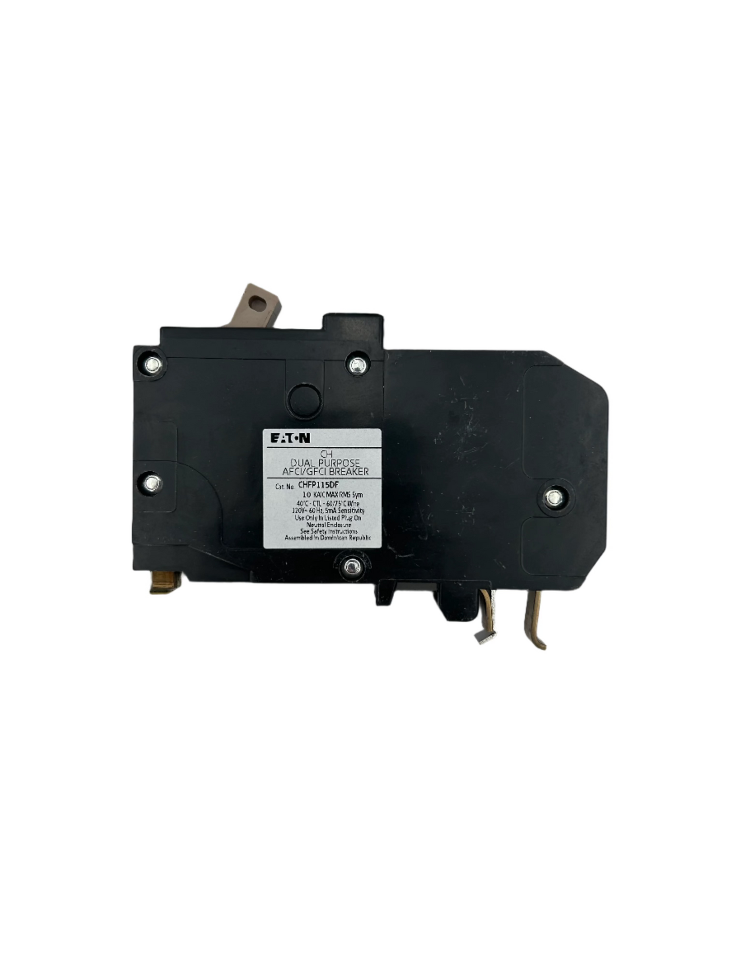 NEW - Eaton CH CHFP115DF 15A 1P 120V AFCI/GFCI Plug-On Neutral Circuit Breaker