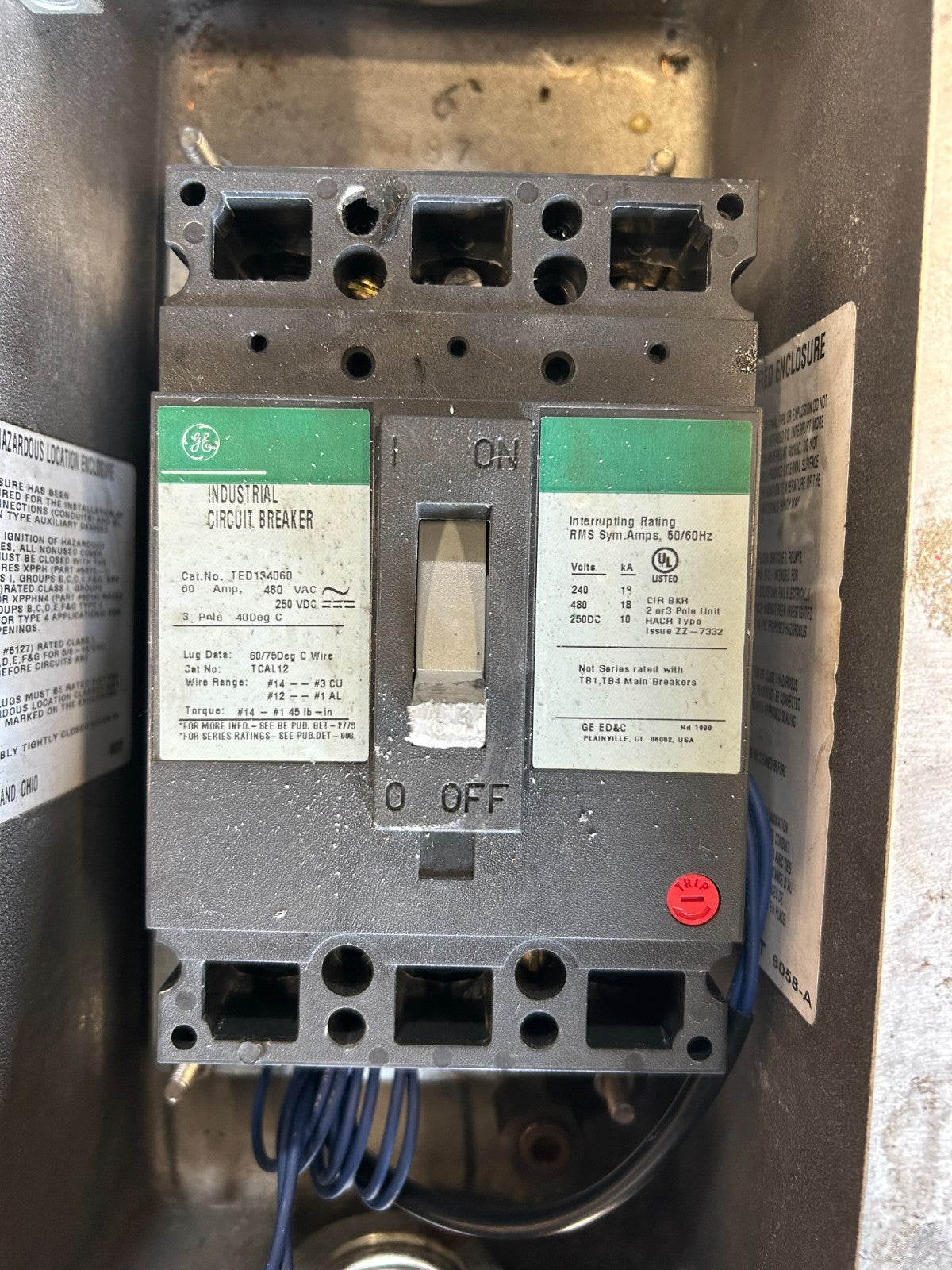 Xcba Adalet XCBB-N4 Explosion-Proof Circuit Breaker Enclosure 60A 3-Pole 48 ...