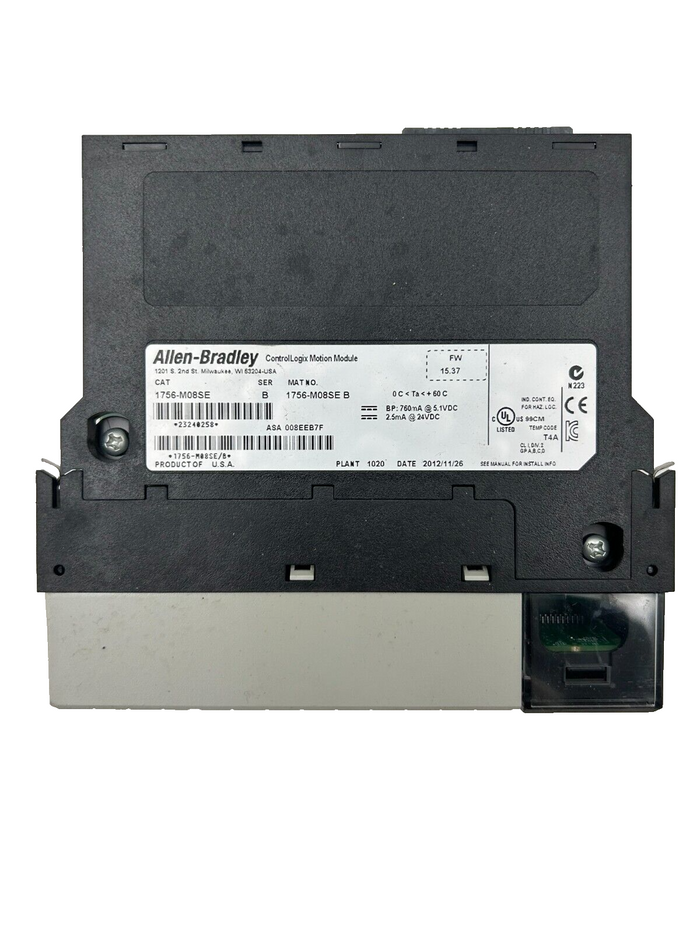 Controllogix Motion Allen Bradley 1756M08SE ControlLogix Motion Module Ser BLot of 2 ...