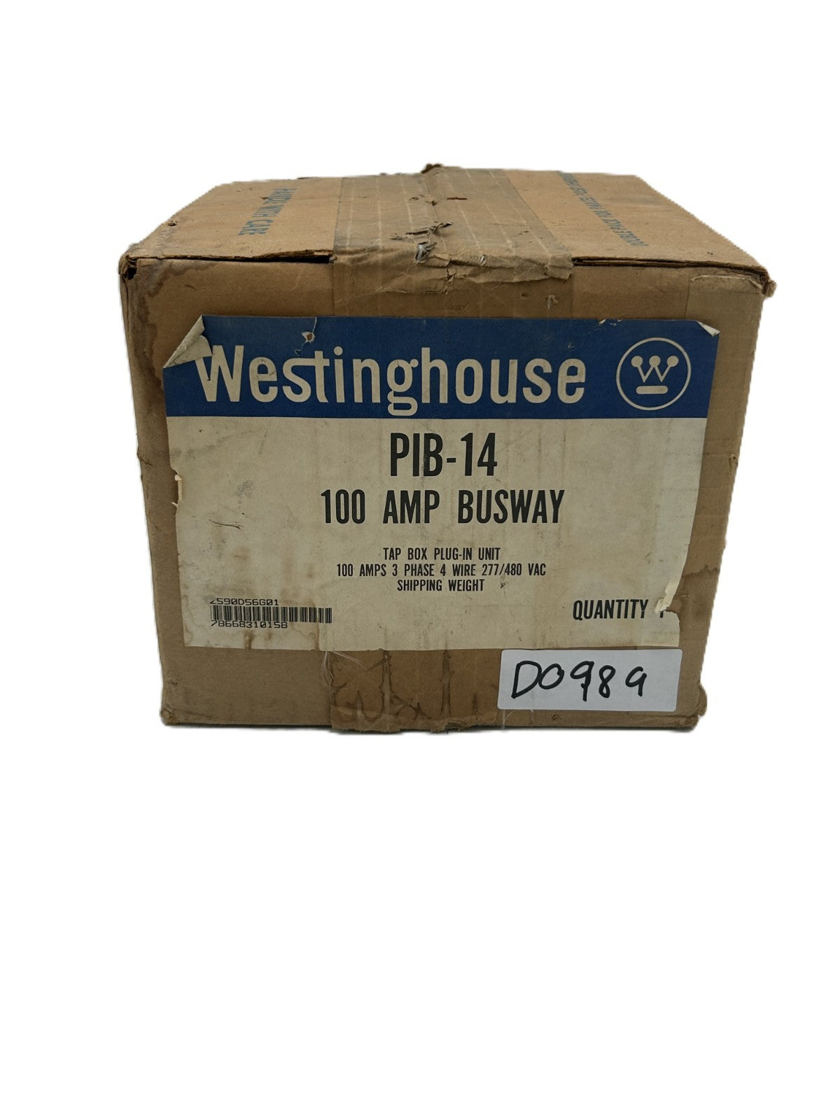 Westinghouse PIB-14 Busway Tap Box Plug-In Unit 100A 3-Phase 277/480VA ...