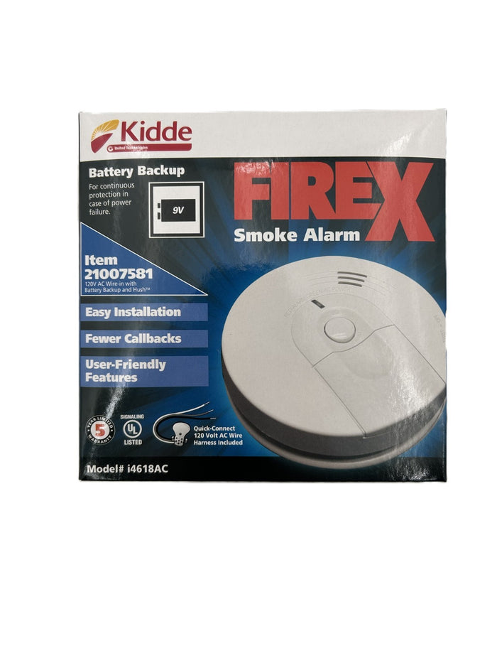 Kidde i4618AC Firex Hardwired Smoke Alarm with Backup Battery ...
