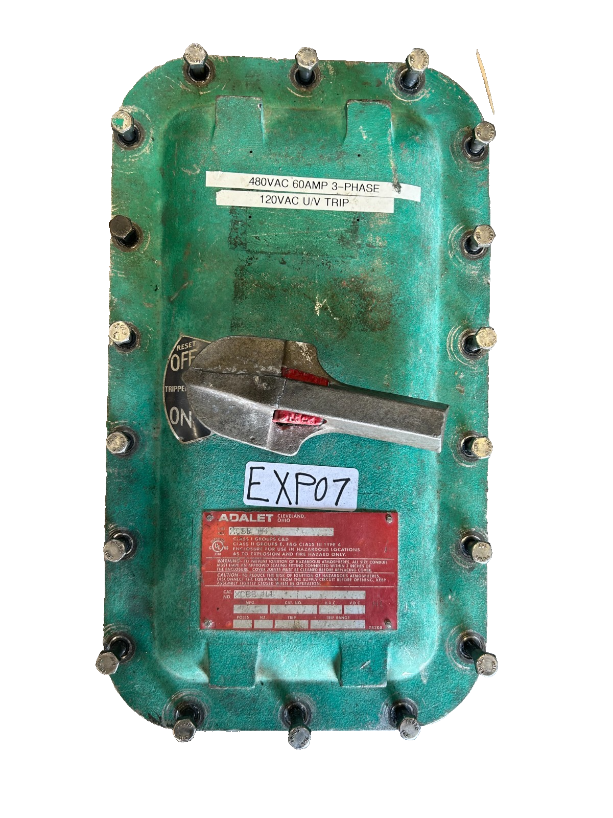 Xcba Adalet XCBB-N4 Explosion-Proof Circuit Breaker Enclosure 60A 3-Pole 48 ...