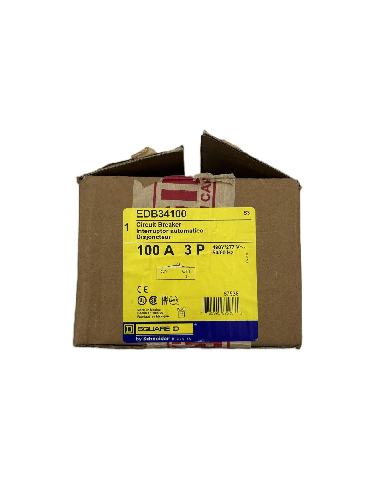 Square D EDB34100 Circuit Breaker 100A 3-Pole 480Y/277V ...