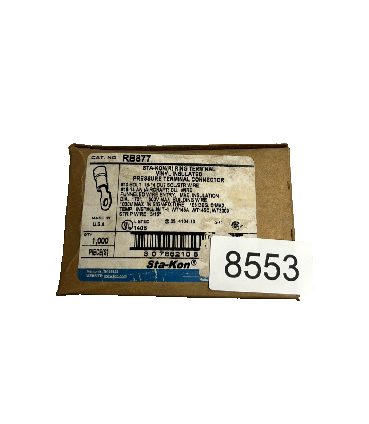 T&B RB877 StaKon Pressure Terminal Connector/ Pack of 1000 ...