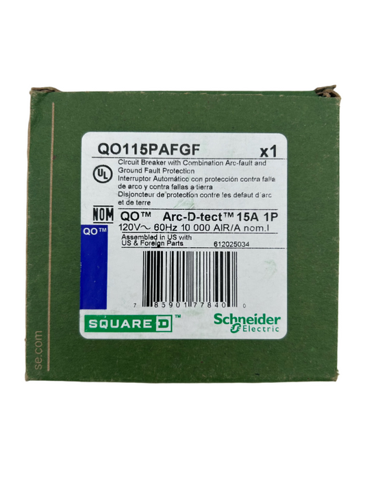 NEW - Square D QO QO115PAFGF 15A 1P 120V AFCI/GFCI Circuit Breaker
