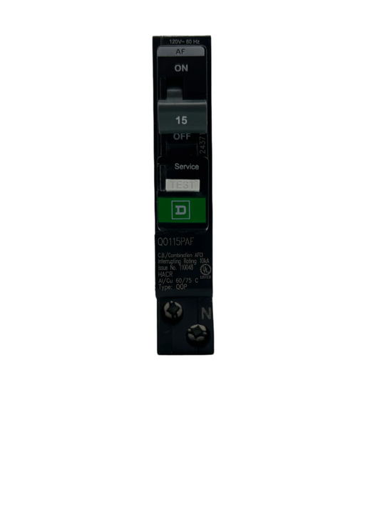 NEW OPEN BOX - Square D QO QO115PAF 15A 1P 120V AFCI Circuit Breaker
